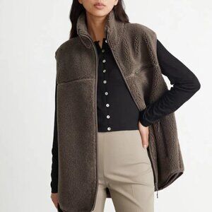 & Other Stories Brown Sherpa Vest Size Small